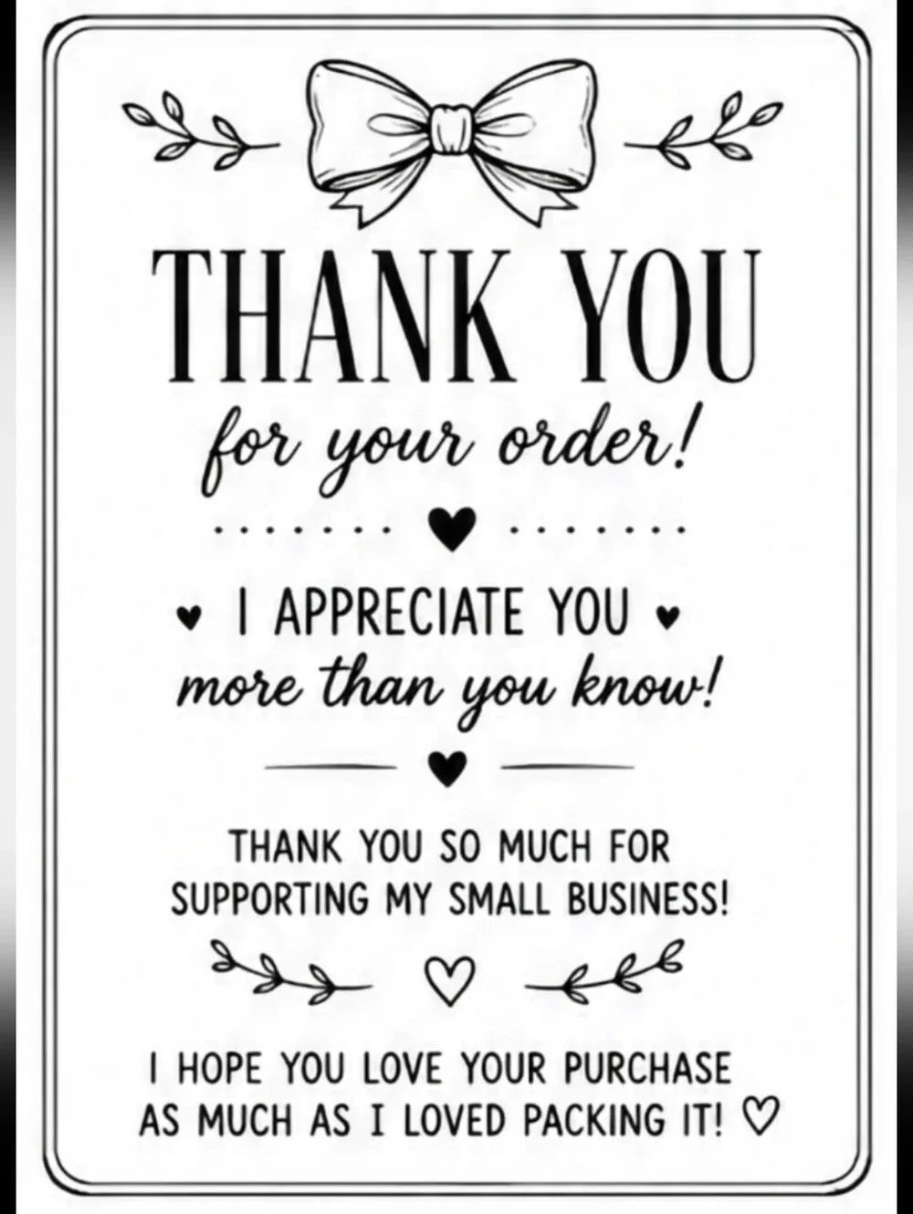 *PICK 1* 50ct.~ CUSTOM 4x6 THANK YOU LABELS